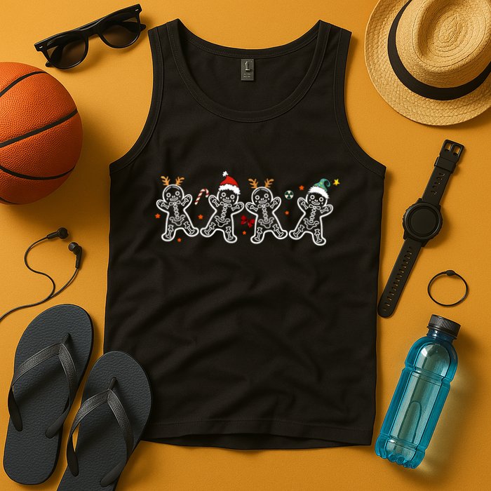 Gingerbread Skeleton Christmas Radiology Shir Xray Tech Tank Top