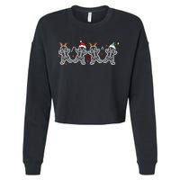 Gingerbread Skeleton Christmas Radiology Shir Xray Tech Cropped Pullover Crew
