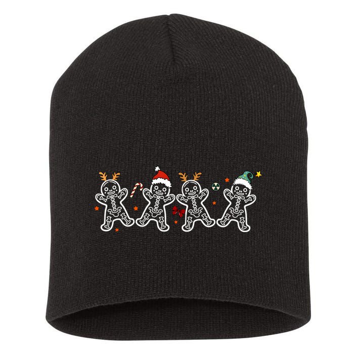 Gingerbread Skeleton Christmas Radiology Shir Xray Tech Short Acrylic Beanie