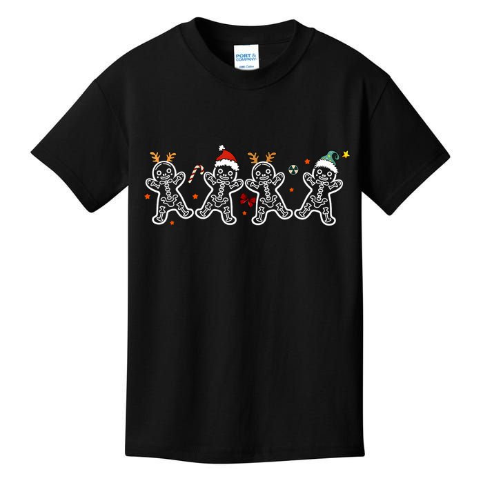 Gingerbread Skeleton Christmas Radiology Shir Xray Tech Kids T-Shirt