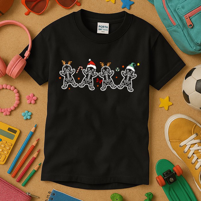 Gingerbread Skeleton Christmas Radiology Shir Xray Tech Kids T-Shirt