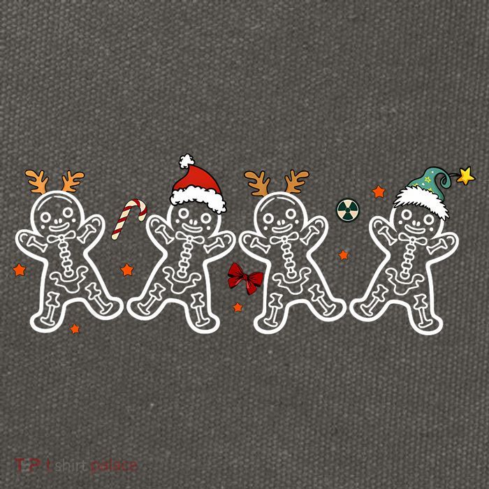 Gingerbread Skeleton Christmas Radiology Shir Xray Tech Cotton Canvas Backpack