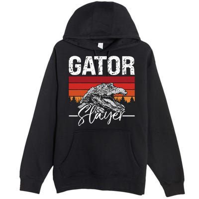 Gator S.L.A.Y.E.R Crocodiles Gator Hunting Alligator Hunting Premium Pullover Hoodie