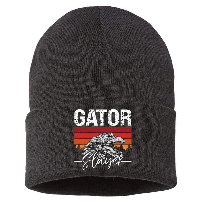Gator S.L.A.Y.E.R Crocodiles Gator Hunting Alligator Hunting Sustainable Knit Beanie