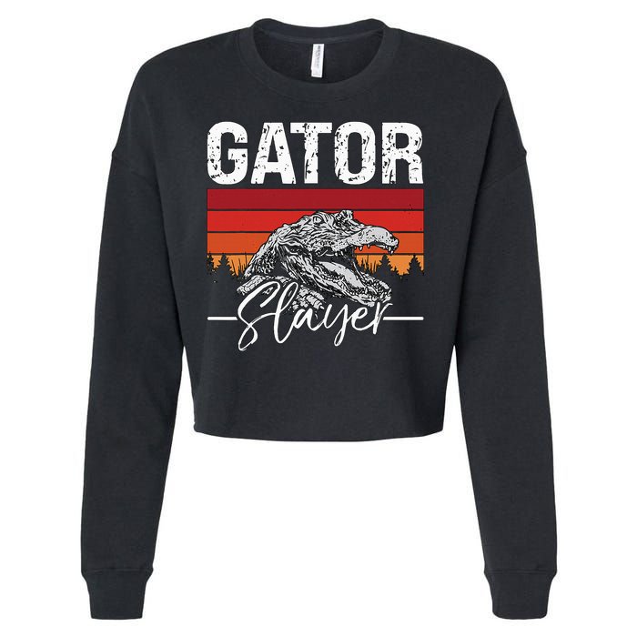 Gator S.L.A.Y.E.R Crocodiles Gator Hunting Alligator Hunting Cropped Pullover Crew