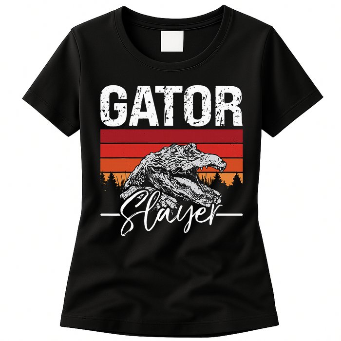 Gator S.L.A.Y.E.R Crocodiles Gator Hunting Alligator Hunting Womens T-Shirt