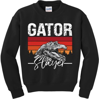 Gator S.L.A.Y.E.R Crocodiles Gator Hunting Alligator Hunting Kids Sweatshirt