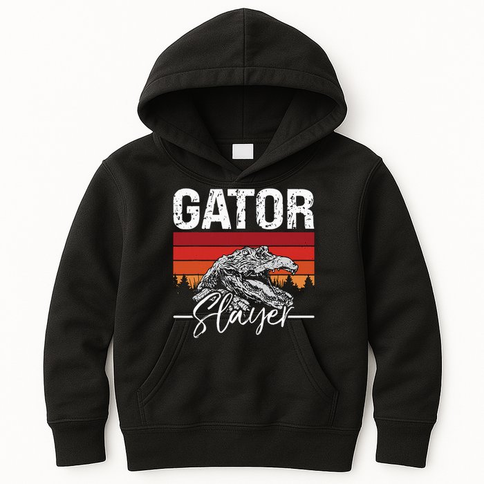 Gator S.L.A.Y.E.R Crocodiles Gator Hunting Alligator Hunting Kids Hoodie