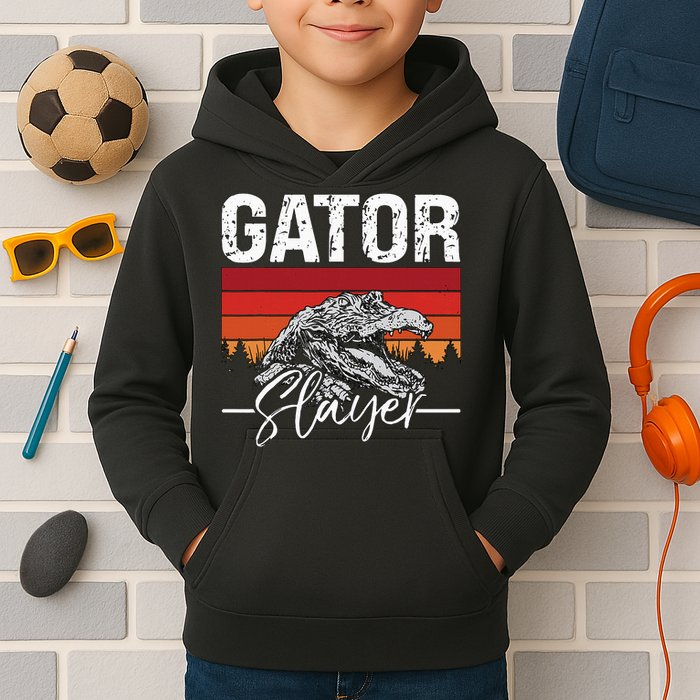 Gator S.L.A.Y.E.R Crocodiles Gator Hunting Alligator Hunting Kids Hoodie