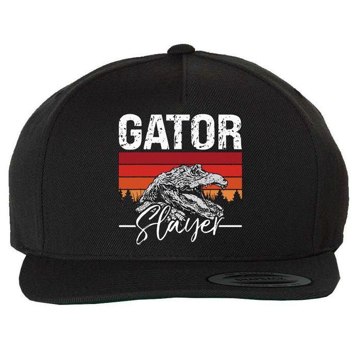 Gator S.L.A.Y.E.R Crocodiles Gator Hunting Alligator Hunting Wool Snapback Cap