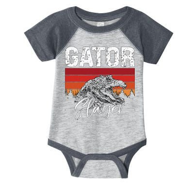 Gator S.L.A.Y.E.R Crocodiles Gator Hunting Alligator Hunting Infant Baby Jersey Bodysuit