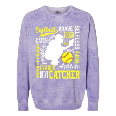 Girl Softball Catcher Great For Teens Traits Of A Catcher Colorblast Crewneck Sweatshirt