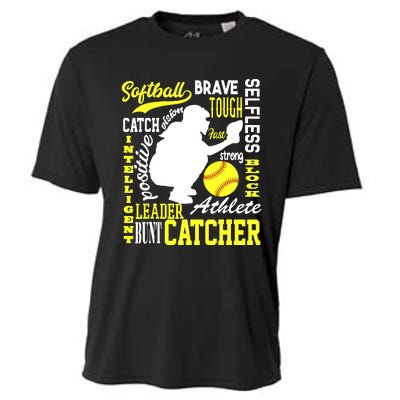 Girl Softball Catcher Great For Teens Traits Of A Catcher Cooling Performance Crew T-Shirt