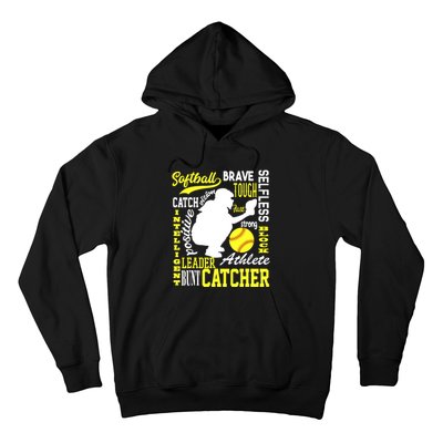 Girl Softball Catcher Great For Teens Traits Of A Catcher Hoodie