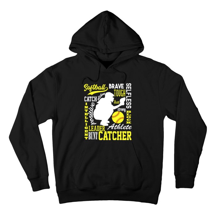 Girl Softball Catcher Great For Teens Traits Of A Catcher Hoodie