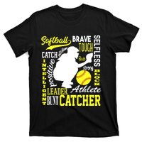 Girl Softball Catcher Great For Teens Traits Of A Catcher T-Shirt