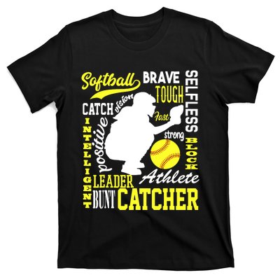 Girl Softball Catcher Great For Teens Traits Of A Catcher T-Shirt