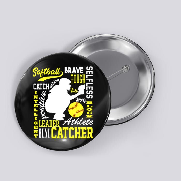 Girl Softball Catcher Great For Teens Traits Of A Catcher Button