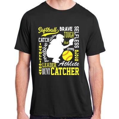 Girl Softball Catcher Great For Teens Traits Of A Catcher Adult ChromaSoft Performance T-Shirt