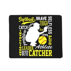 Girl Softball Catcher Great For Teens Traits Of A Catcher Mousepad