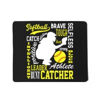 Girl Softball Catcher Great For Teens Traits Of A Catcher Mousepad