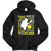 Girl Softball Catcher Great For Teens Traits Of A Catcher Tie Dye Hoodie