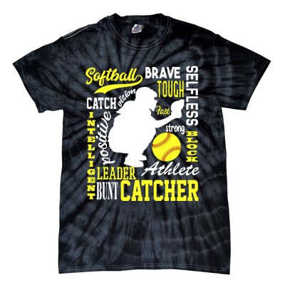 Girl Softball Catcher Great For Teens Traits Of A Catcher Tie-Dye T-Shirt