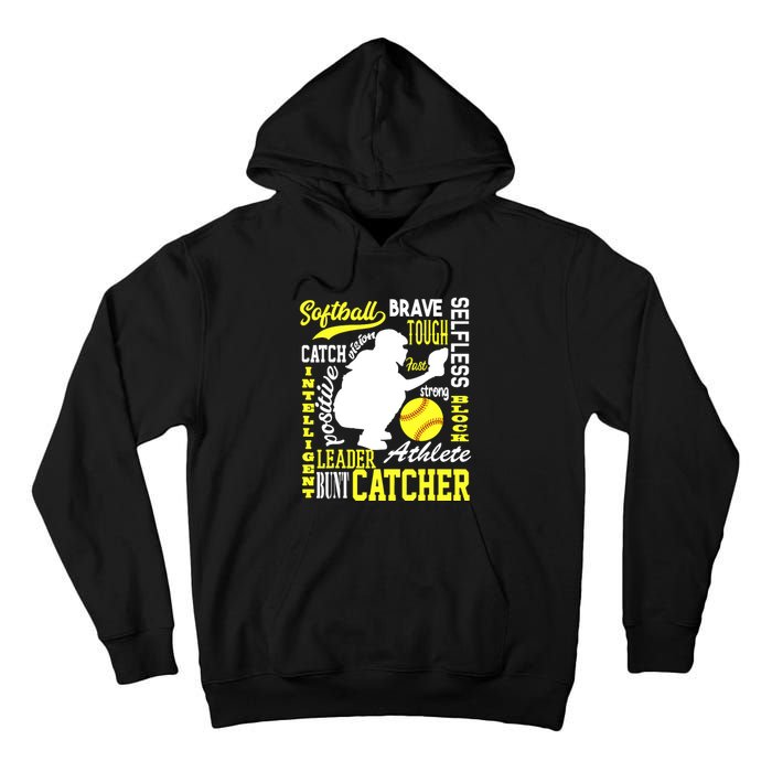 Girl Softball Catcher Great For Teens Traits Of A Catcher Tall Hoodie