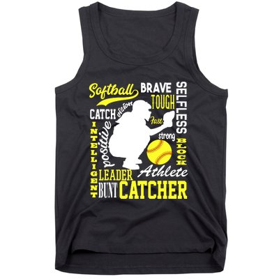 Girl Softball Catcher Great For Teens Traits Of A Catcher Tank Top