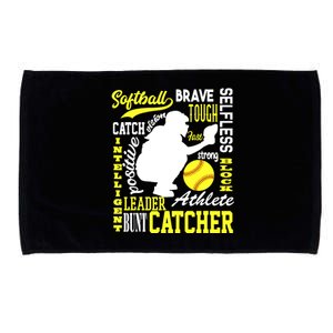 Girl Softball Catcher Great For Teens Traits Of A Catcher Microfiber Hand Towel