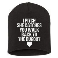 Girl Softball Catcher Pitcher Funny Short Acrylic Beanie