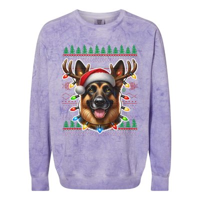 German Shepherd Christmas Ugly Sweater Funny Dog Lover Xmas Colorblast Crewneck Sweatshirt