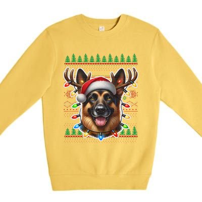 German Shepherd Christmas Ugly Sweater Funny Dog Lover Xmas Premium Crewneck Sweatshirt