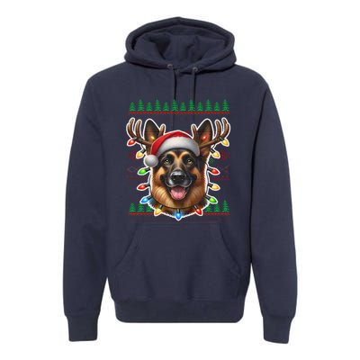 German Shepherd Christmas Ugly Sweater Funny Dog Lover Xmas Premium Hoodie