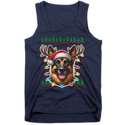 German Shepherd Christmas Ugly Sweater Funny Dog Lover Xmas Tank Top