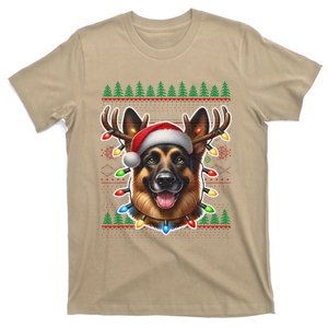 German Shepherd Christmas Ugly Sweater Funny Dog Lover Xmas T-Shirt