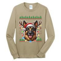 German Shepherd Christmas Ugly Sweater Funny Dog Lover Xmas Tall Long Sleeve T-Shirt