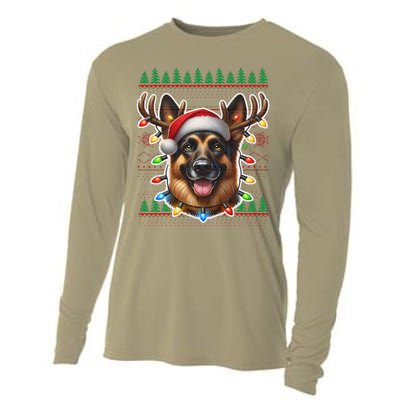 German Shepherd Christmas Ugly Sweater Funny Dog Lover Xmas Cooling Performance Long Sleeve Crew