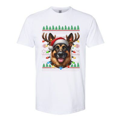 German Shepherd Christmas Ugly Sweater Funny Dog Lover Xmas Softstyle CVC T-Shirt