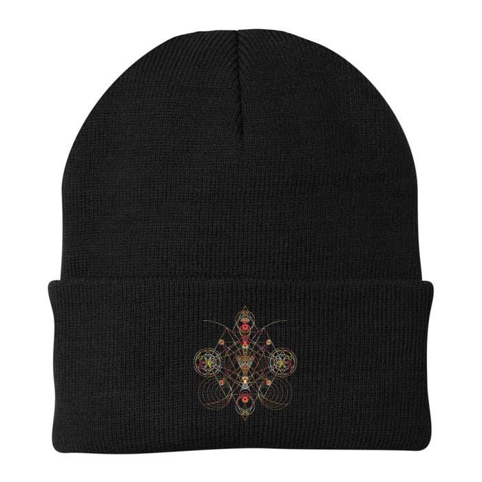 Geometric Shapes Circle Angles Pattern Sacred Geometry Knit Cap Winter Beanie