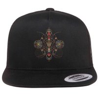 Geometric Shapes Circle Angles Pattern Sacred Geometry Flat Bill Trucker Hat