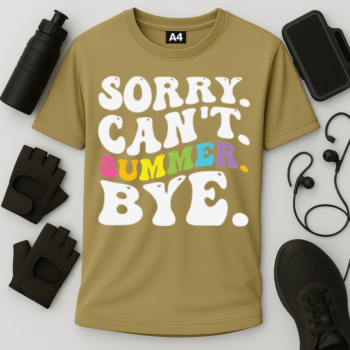 Groovy Sorry Cant Summer Bye Teacher Last Day Of School Cooling Performance Crew T-Shirt