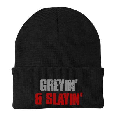 Greyin & Slayin Confident Stylish Successful Aging Awesome Beanie