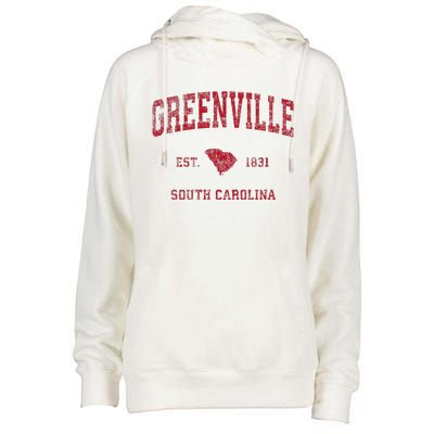 Greenville South Carolina Sc Vintage Sports Womens Funnel Neck Pullover Hood