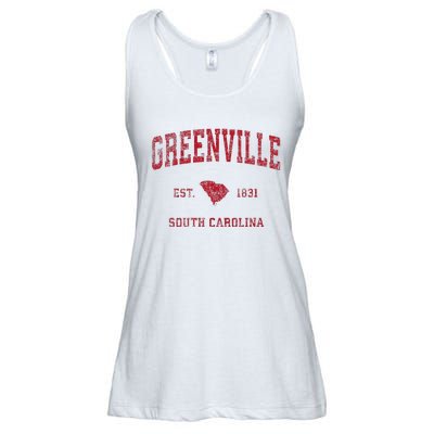 Greenville South Carolina Sc Vintage Sports Ladies Essential Flowy Tank