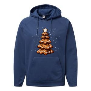 Ginger Snap Cookie Christmas Tree Performance Fleece Hoodie