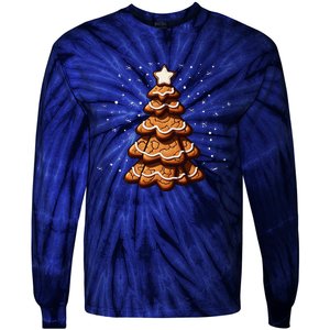 Ginger Snap Cookie Christmas Tree Tie-Dye Long Sleeve Shirt