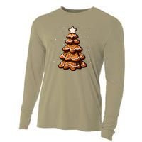 Ginger Snap Cookie Christmas Tree Cooling Performance Long Sleeve Crew