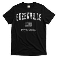 Greenville South Carolina Sc Vintage American Flag T-Shirt