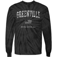 Greenville South Carolina Sc Vintage American Flag Tie-Dye Long Sleeve Shirt